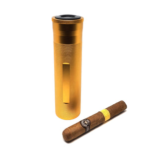 Personalized Gold Aluminum Digital Travel Cigar Humidor - SIKARX
