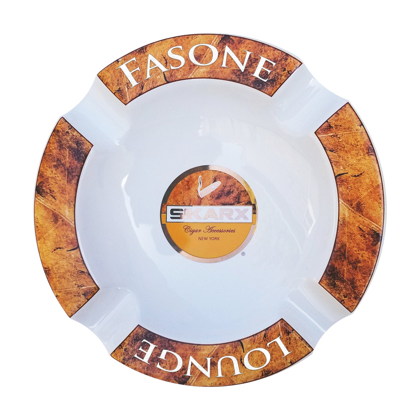 Quad Ashtray – Tobacco Leaf Motif - SIKARX