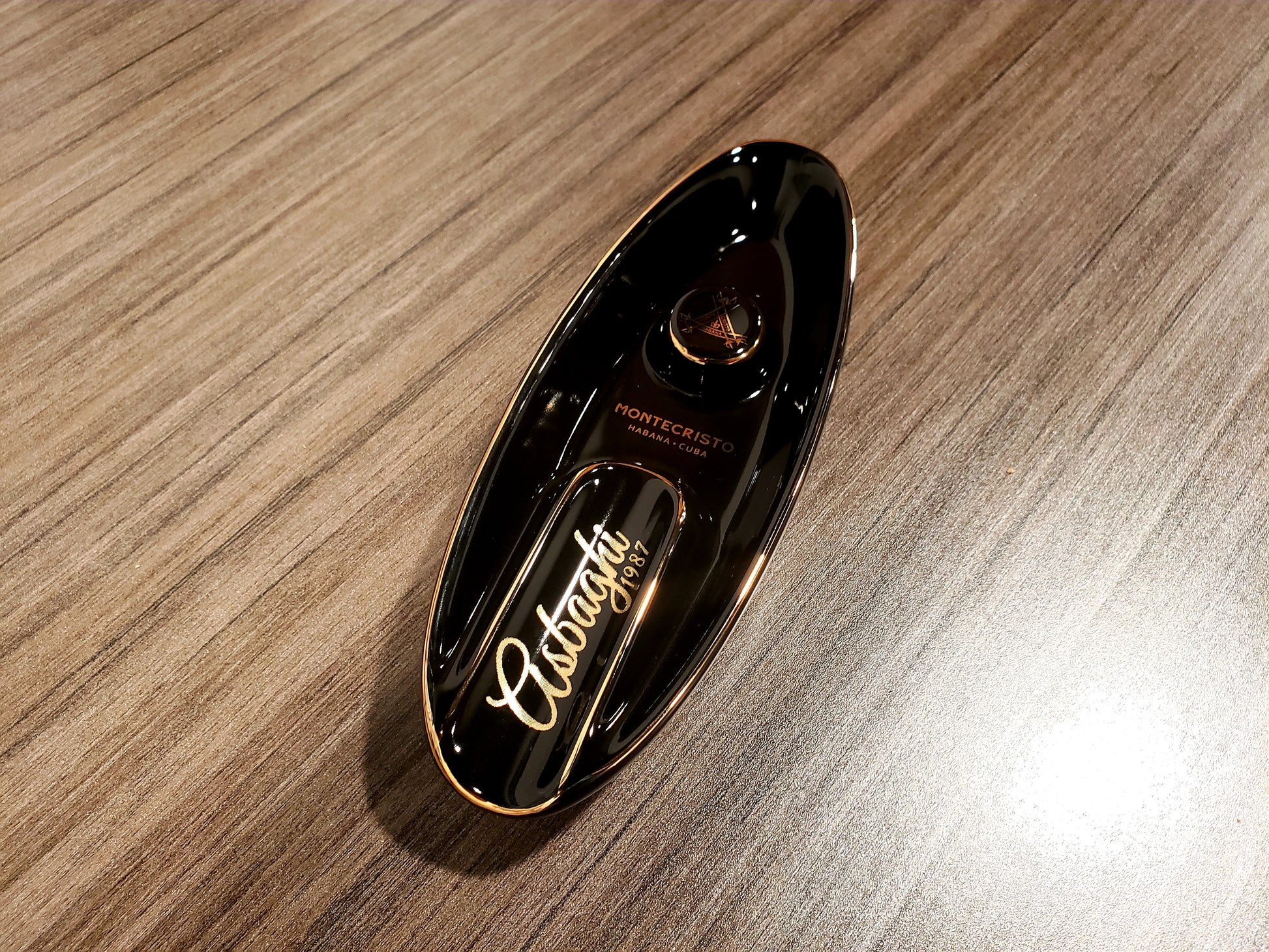 Black or Brown Montecristo Single Cigar Ashtray - SIKARX
