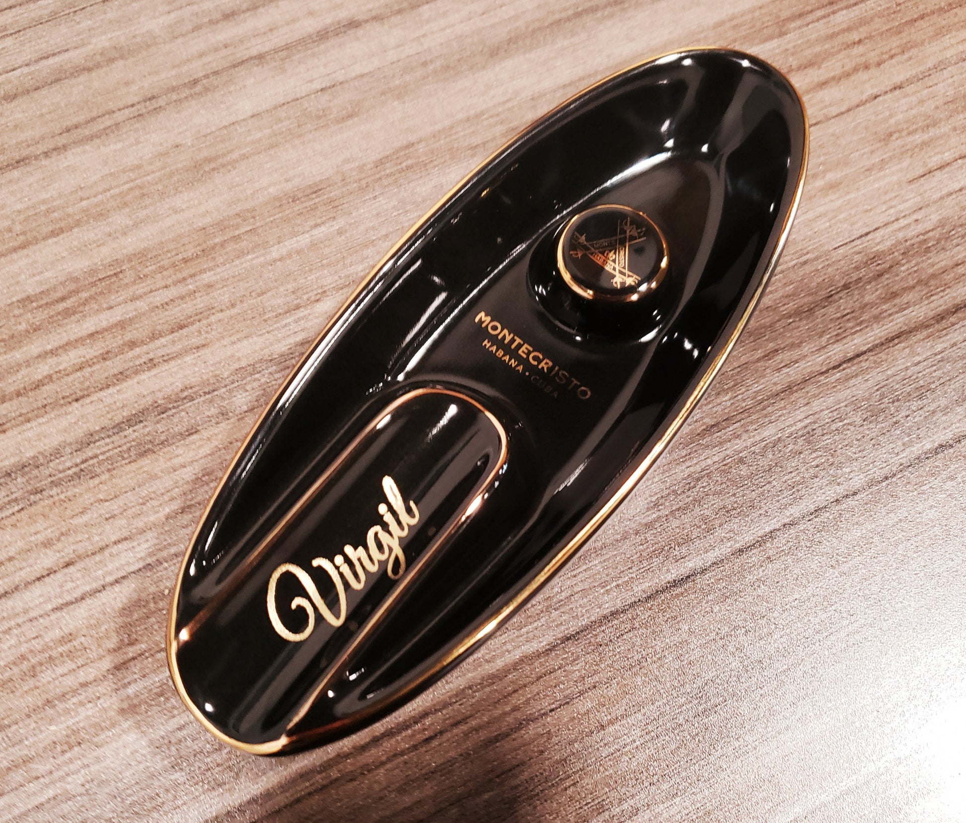 Black or Brown Montecristo Single Cigar Ashtray - SIKARX