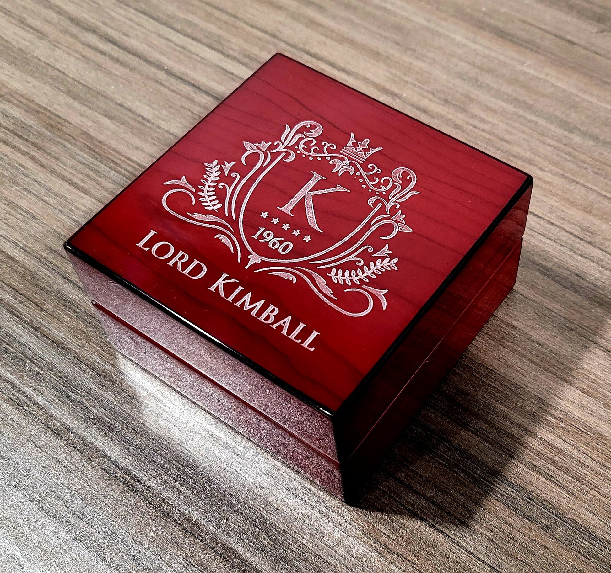 Personalized High Gloss Walnut or Cherry Wood Finish Cigar Ashtray Foldable Set - SIKARX