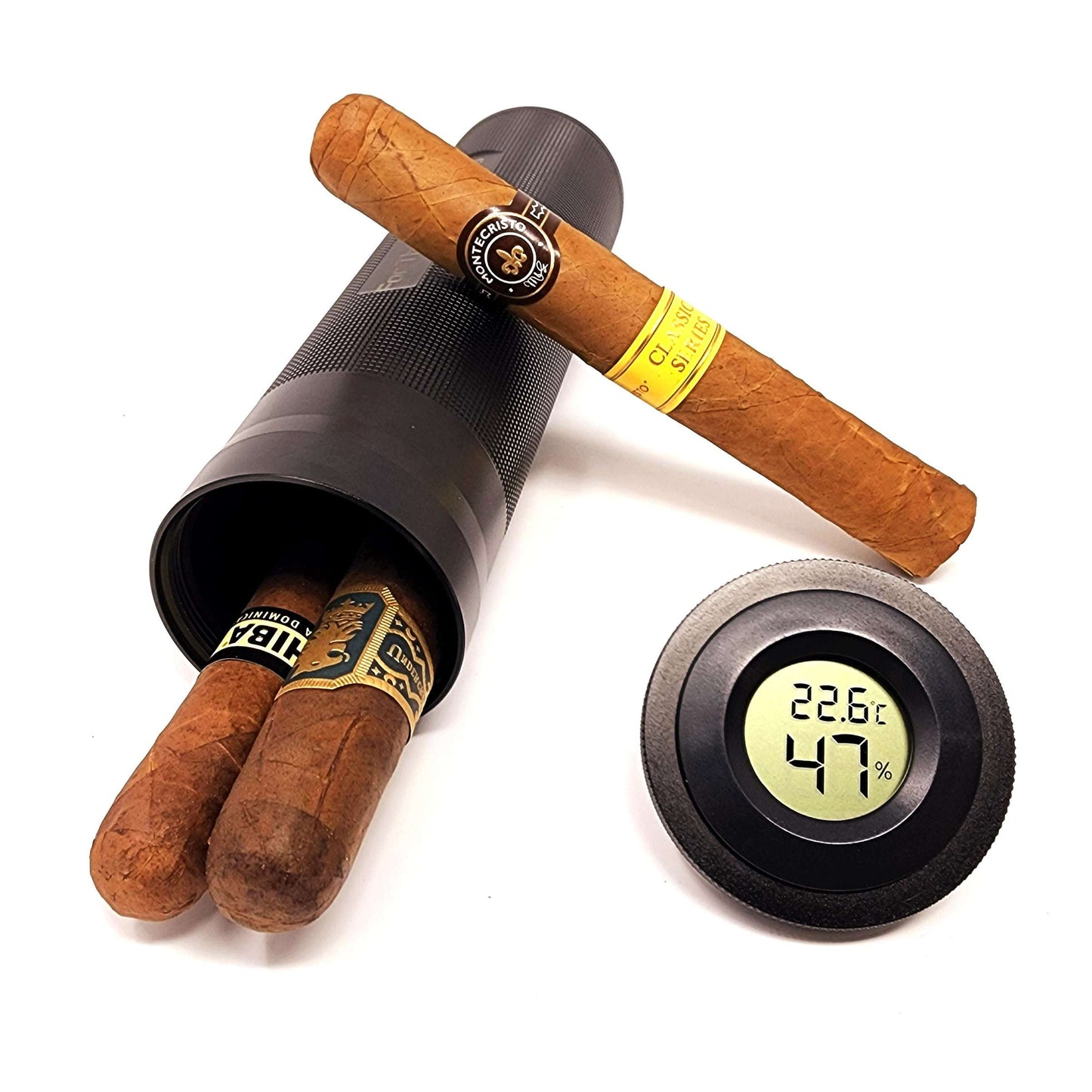 Custom Aluminum Digital Travel Cigar Humidor - digital top portable airtight waterproof crushproof durable - SIKARX