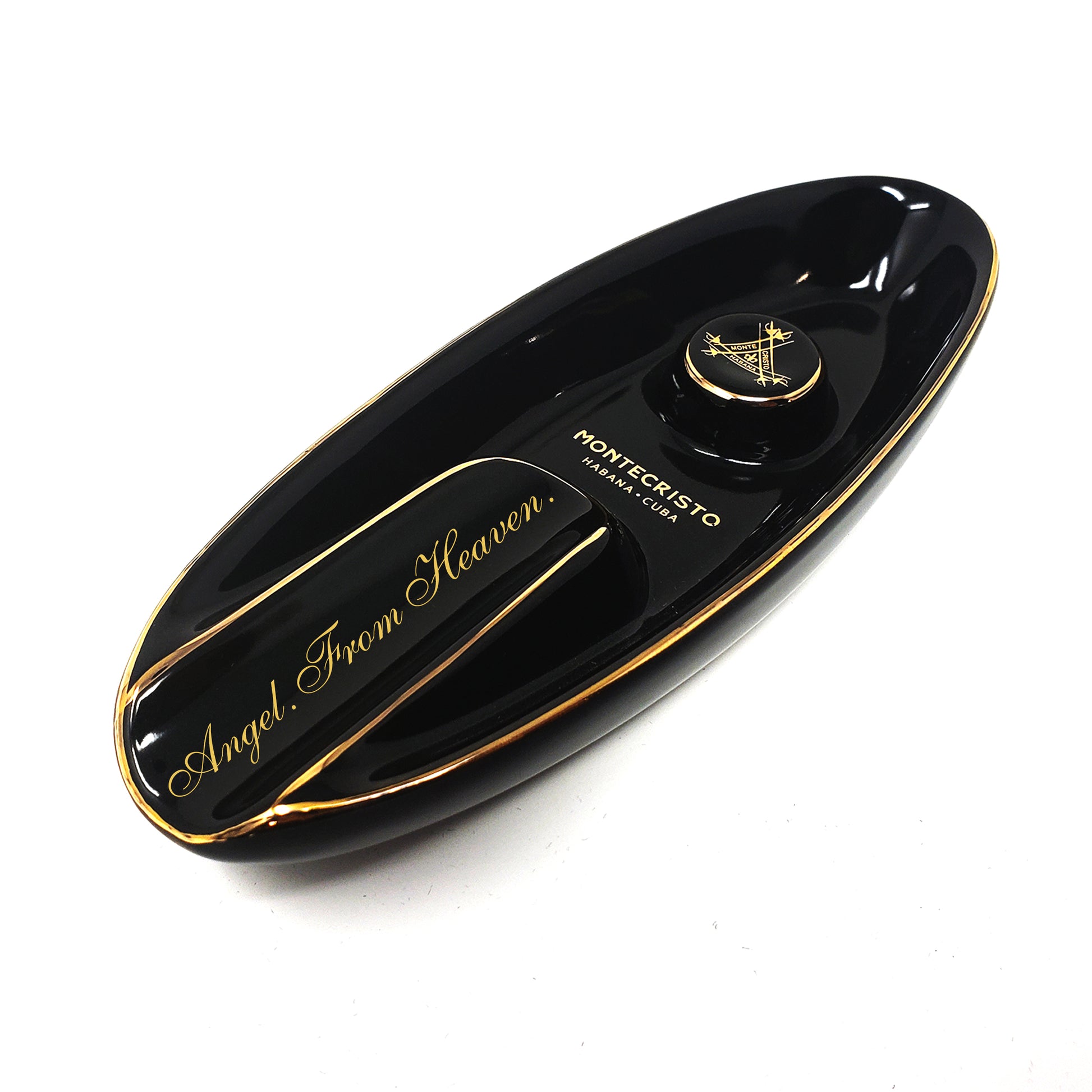 Black or Brown Montecristo Single Cigar Ashtray - SIKARX