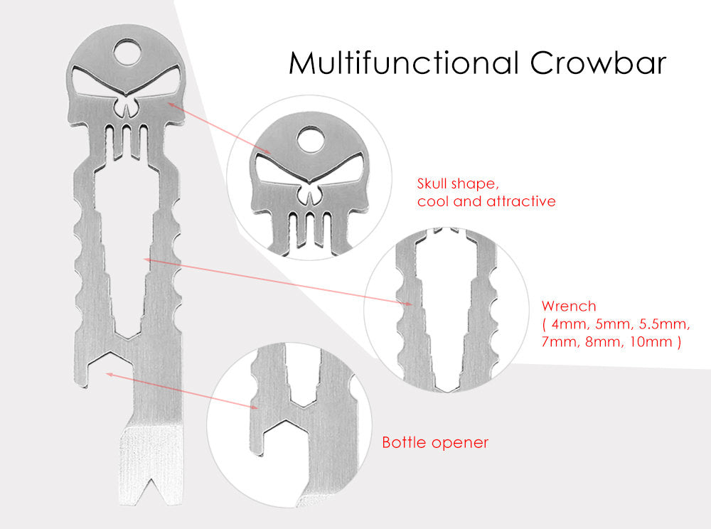 Personalized Tactical EDC Crowbar - Keychain Beer/Bottle Opener Spanner Multifunctional Tool - SIKARX