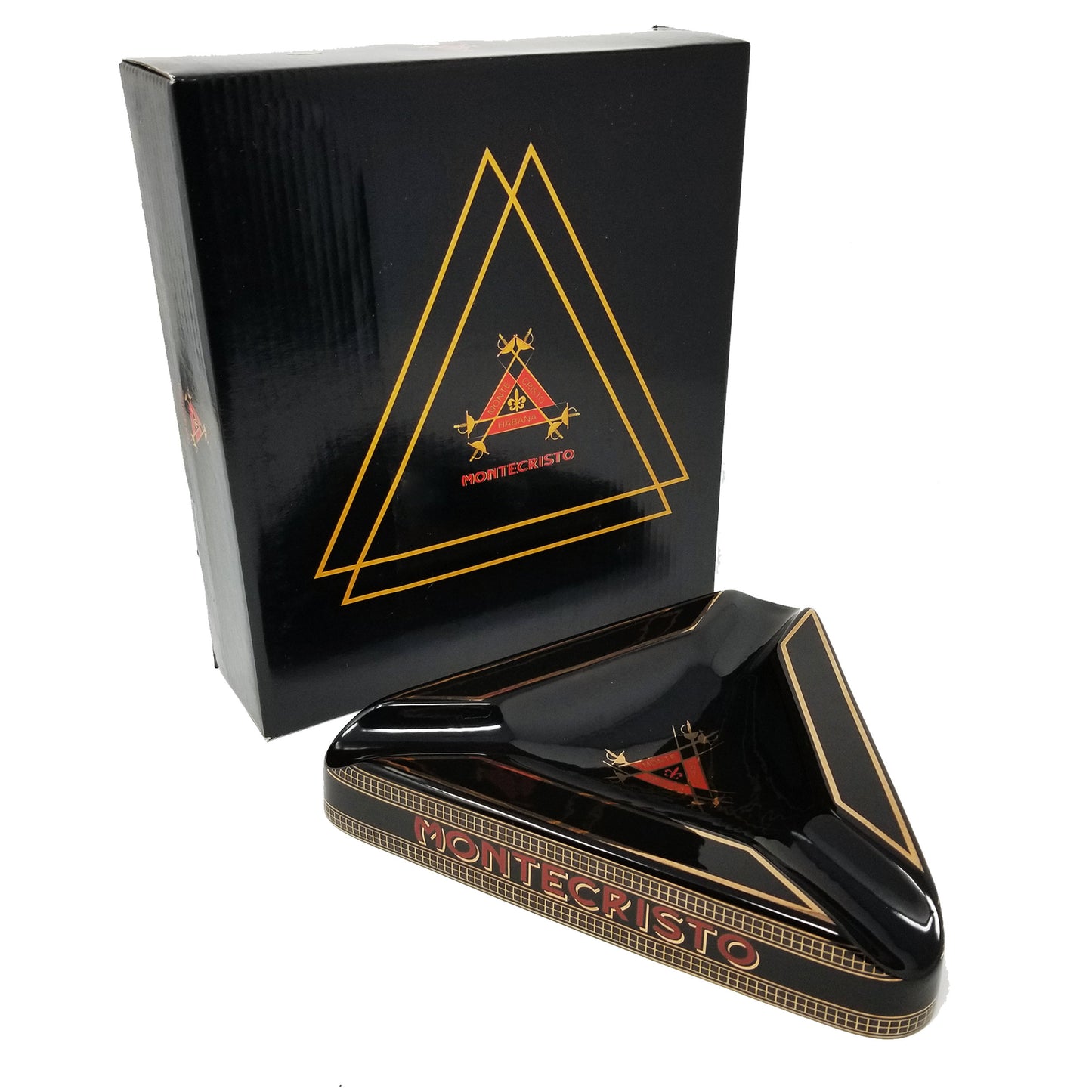 Personalized Cigar Ashtray Triangle Montecristo by Byron Gifts for men -Grandfather, Christmas - Wedding - Anniversary - Engraved Ash Tray - SIKARX