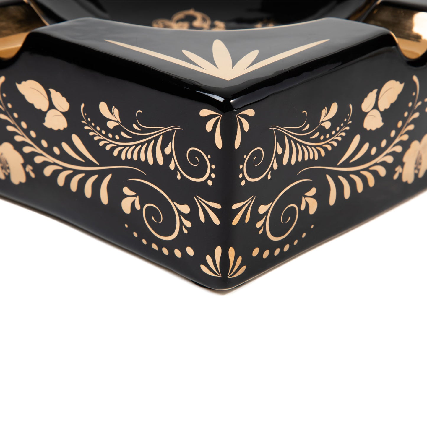 Cigar Ashtray Gold & Black 4 Cigar Rest - SIKARX