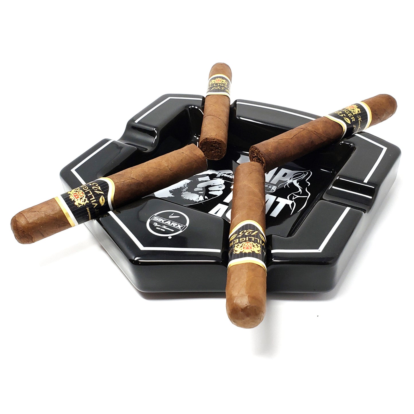 Large Cigar Ashtray for Patio / Outdoor / Indoor Use 6 Cigar rests - SIKARX