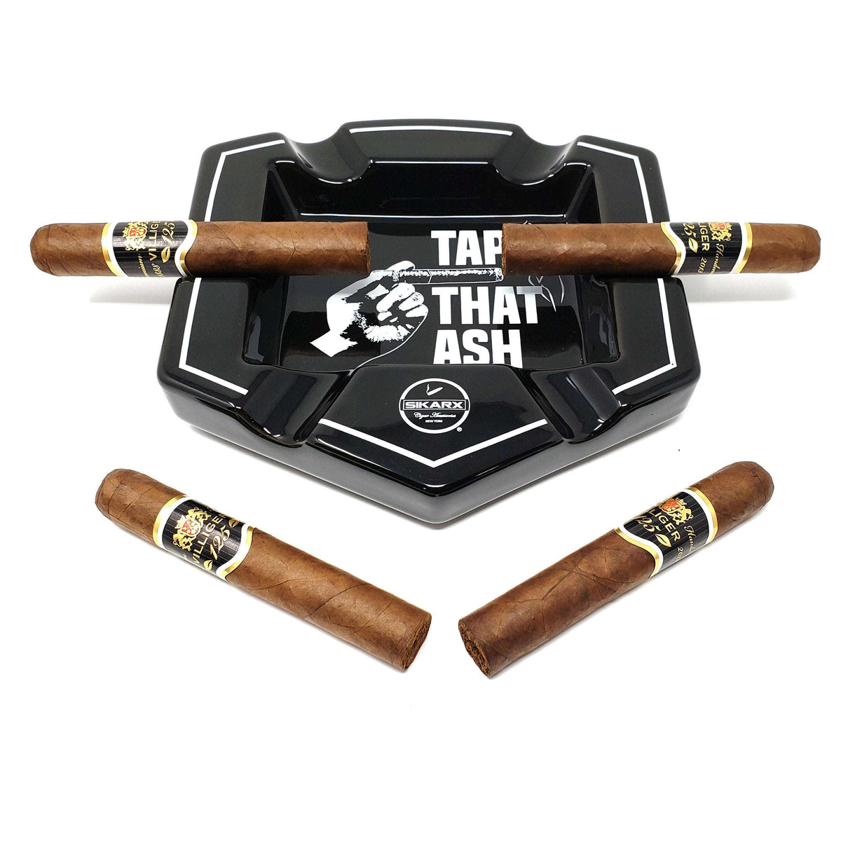 Large Cigar Ashtray for Patio / Outdoor / Indoor Use 6 Cigar rests - SIKARX