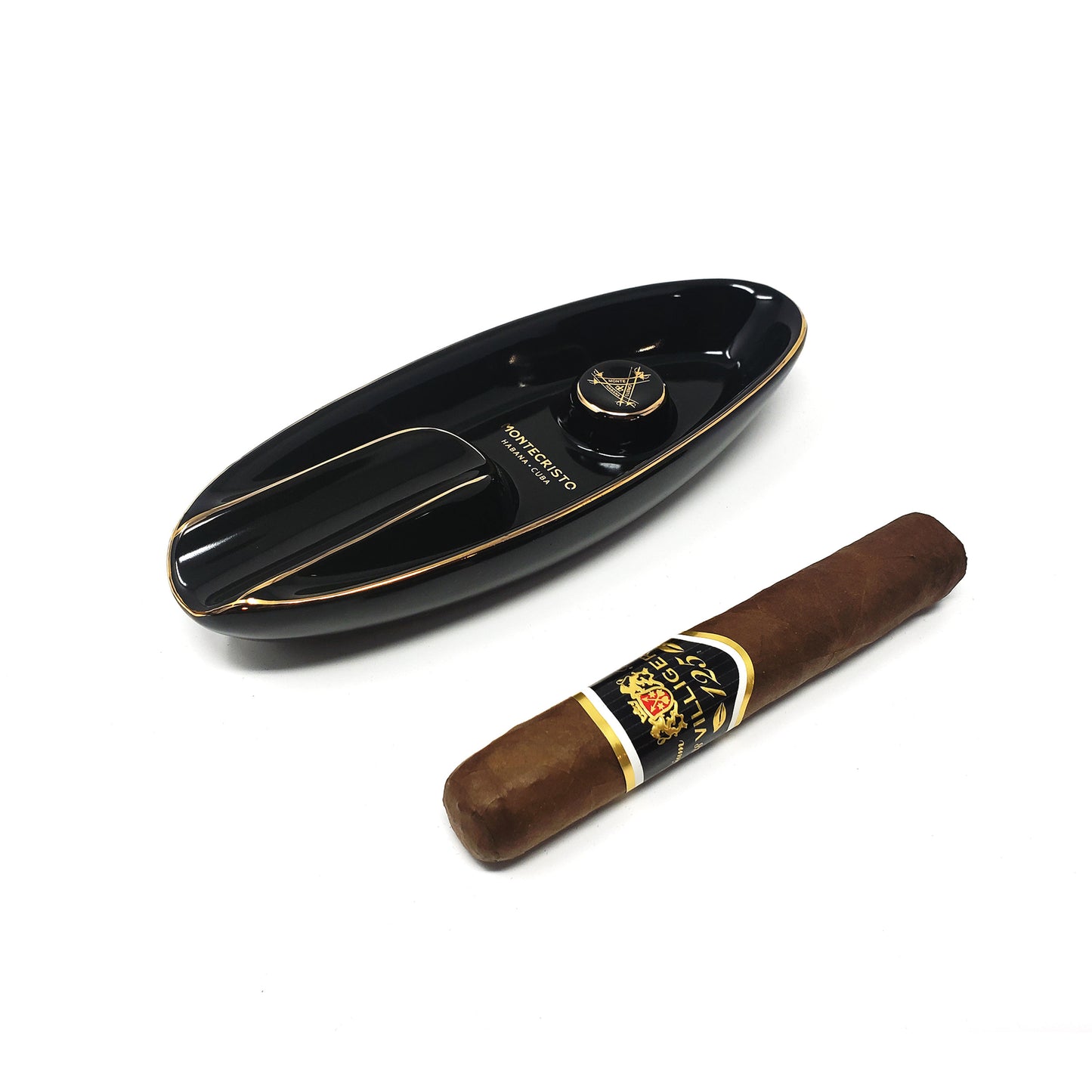 Personalized Montecristo Single Cigar Ashtray & Gift Box - Gifts for men -Grandfather, Christmas - Wedding - Anniversary - Engraved Ash Tray - SIKARX
