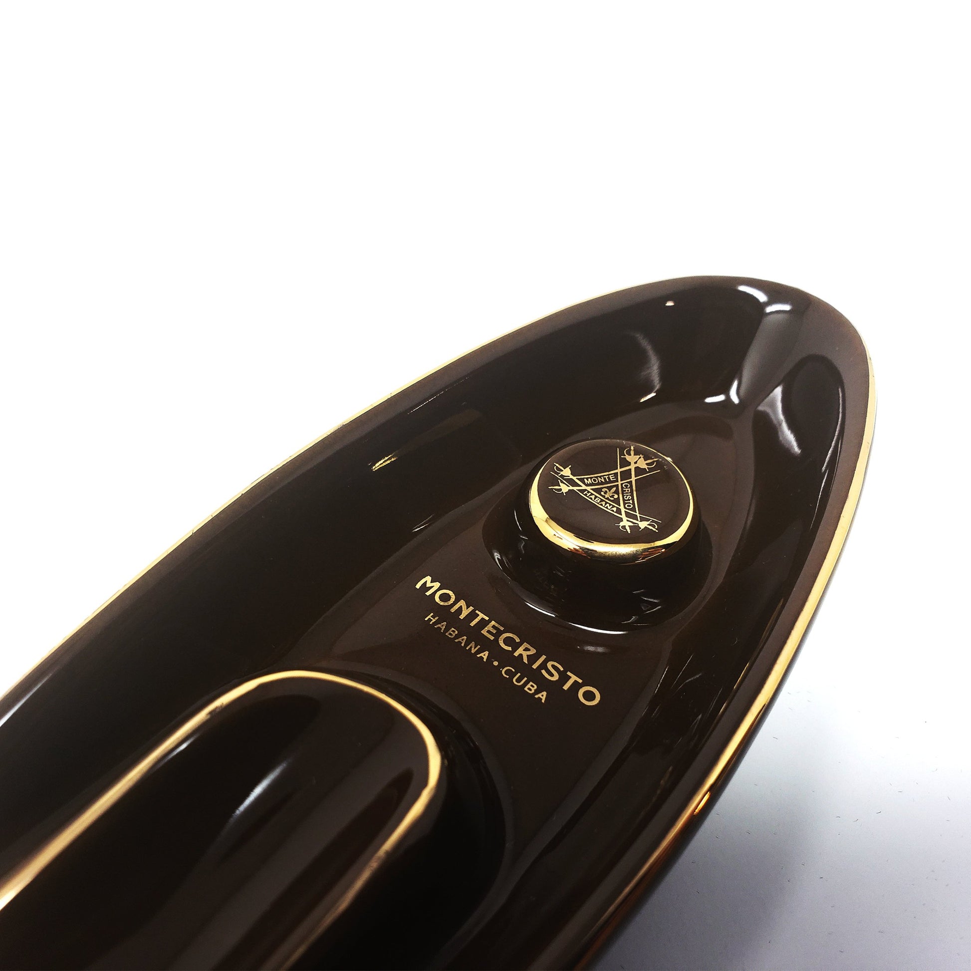 Black Montecristo Single Cigar Ashtray - SIKARX