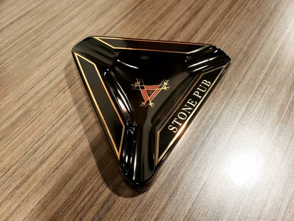 Personalized Cigar Ashtray Triangle Montecristo by Byron Gifts for men -Grandfather, Christmas - Wedding - Anniversary - Engraved Ash Tray - SIKARX