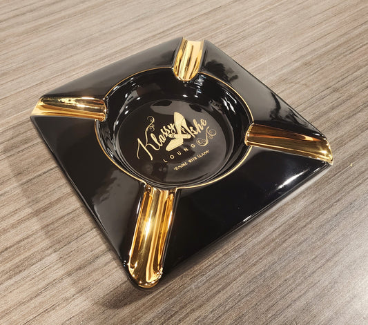 Personalized That's what I do I smoke cigars Black and Gold Large 4 Cigars Ceramic Ashtray Outdoor Use 4 Cigar rests - SIKARX