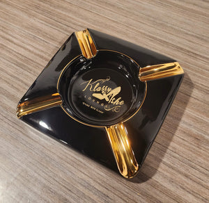 Personalized That's what I do I smoke cigars Black and Gold Large 4 Cigars Ceramic Ashtray Outdoor Use 4 Cigar rests - SIKARX