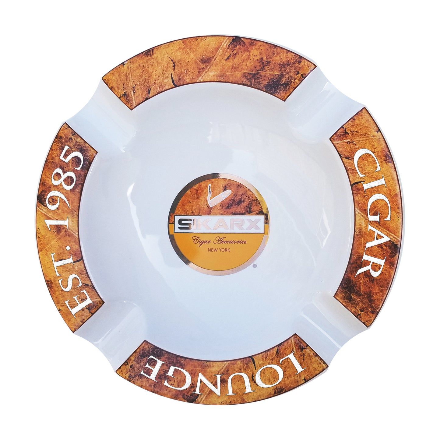 Quad Ashtray – Tobacco Leaf Motif - SIKARX