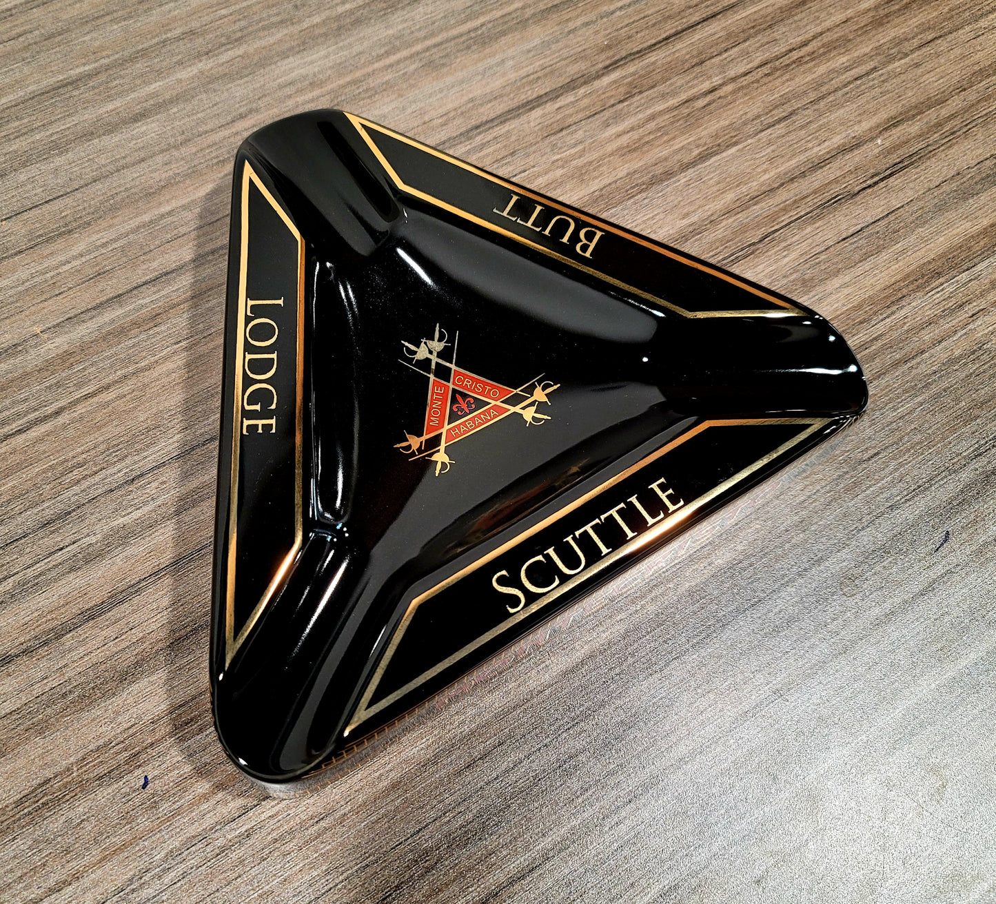 Personalized Cigar Ashtray Triangle Montecristo  by Byron  Gifts for men -Grandfather, Christmas - Wedding - Anniversary - Engraved Ash Tray - SIKARX