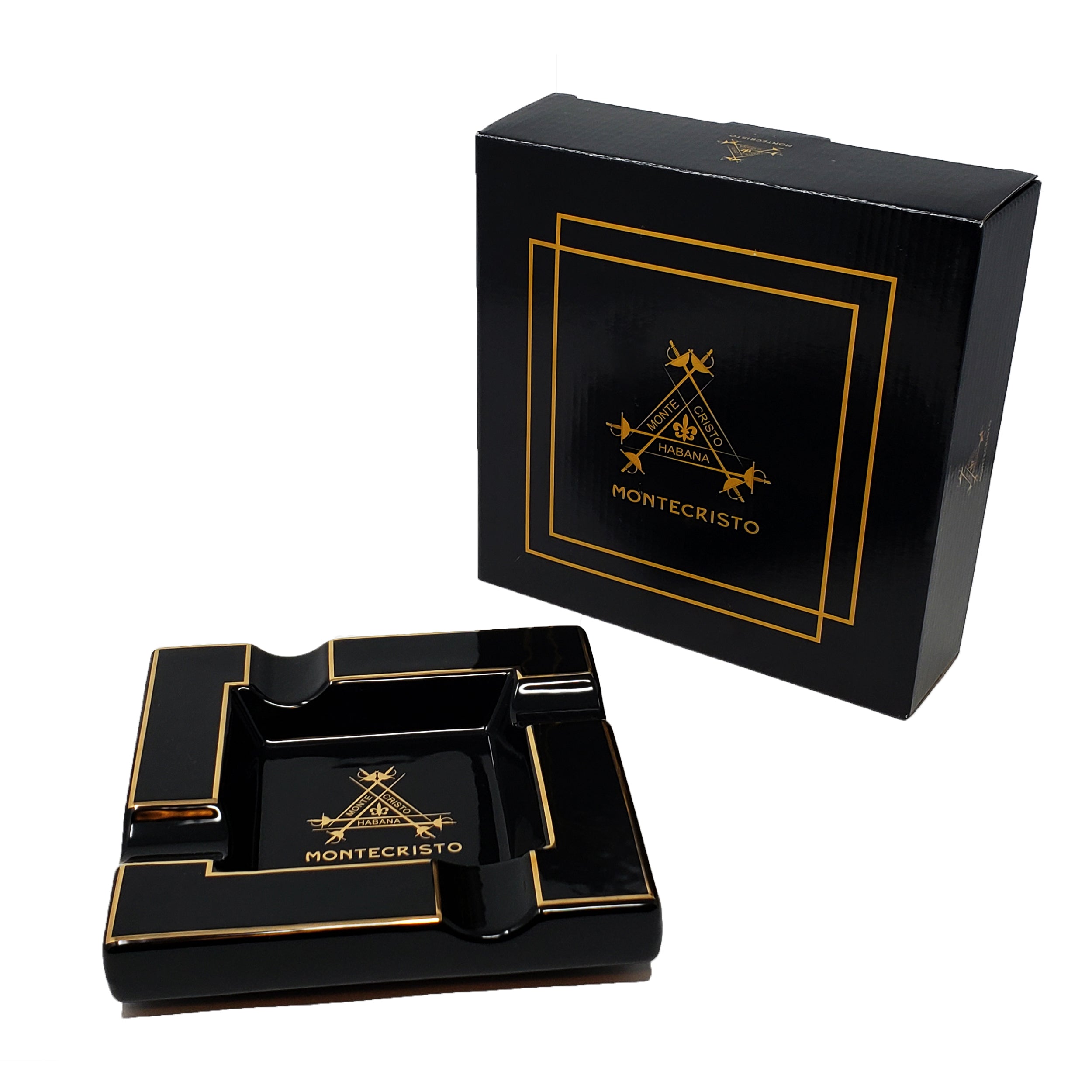 Personalized Montecristo 4-Cigar Ceramic Ashtray - SIKARX