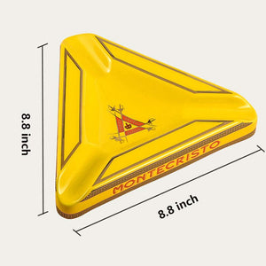 Stunning Balck or Yellow Triangle Montecristo Cigar Ashtray - 3 Cigar Rest Outdoor and Indoor - SIKARX