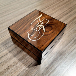 Personalized High Gloss Walnut or Cherry Wood Finish Cigar Ashtray Foldable Set - SIKARX