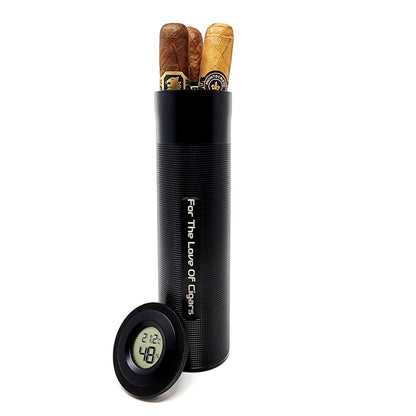 Custom Aluminum Digital Travel Cigar Humidor - digital top portable airtight waterproof crushproof durable - SIKARX