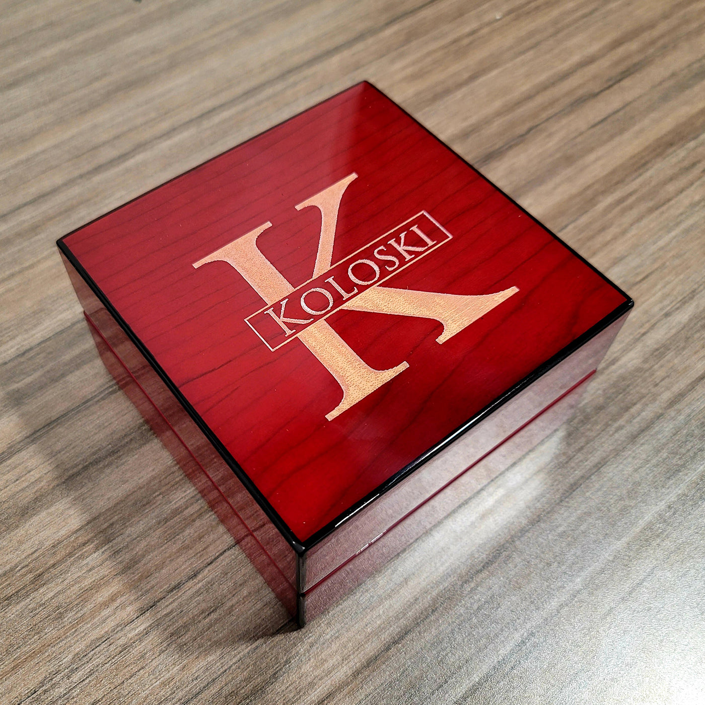 Personalized High Gloss Cherry Wood Foldable Ashtray Set - SIKARX