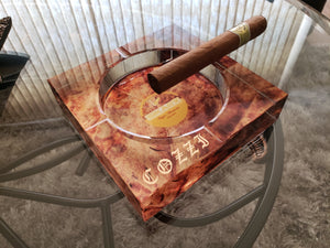 Personalized Dual-Use Cigar Ashtray - Tray Design for Outdoor, Windproof, Indoor and Patio, Beautiful Gift Box - SIKARX