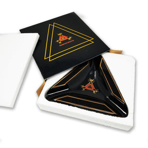 Stunning Balck Triangle Montecristo Cigar Ashtray - 3 Cigar Rest Outdoor and Indoor - SIKARX