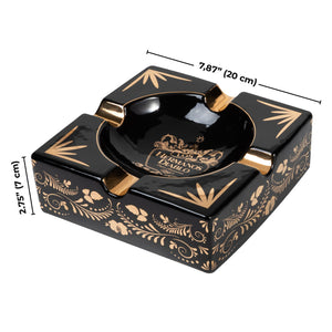 Cigar Ashtray Gold & Black 4 Cigar Rest - SIKARX